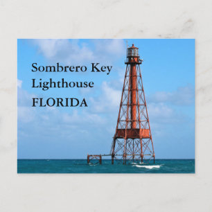 Sombrero Key Lighthouse, Florida Postcard Postkarte
