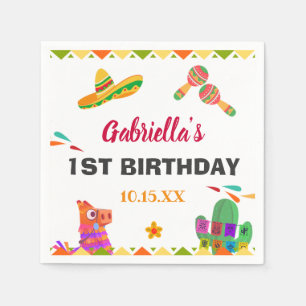Sombrero Llama Mexican Style Fiesta Erster Geburts Serviette