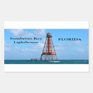 Sombrero-Schlüsselleuchtturm, Florida-Aufkleber Rechteckiger Aufkleber
