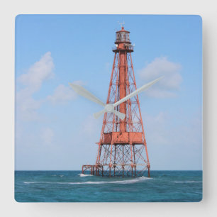 Sombrero-Schlüsselleuchtturm, Florida-Schlüssel Quadratische Wanduhr