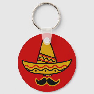 Sombrero und Mustache-Schlüsselanhänger Schlüsselanhänger