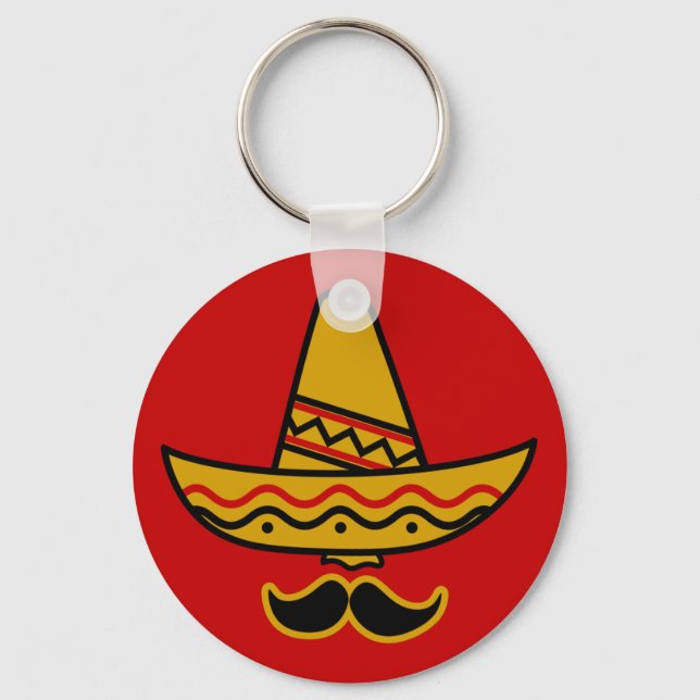 Sombrero und Mustache-Schlüsselanhänger Schlüsselanhänger (Vorderseite)