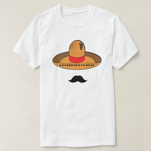 Sombrero und Mustache T-Shirt (Design vorne)