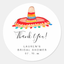 Sombrero Vielen Dank Bridal Fiesta Runder Aufkleber