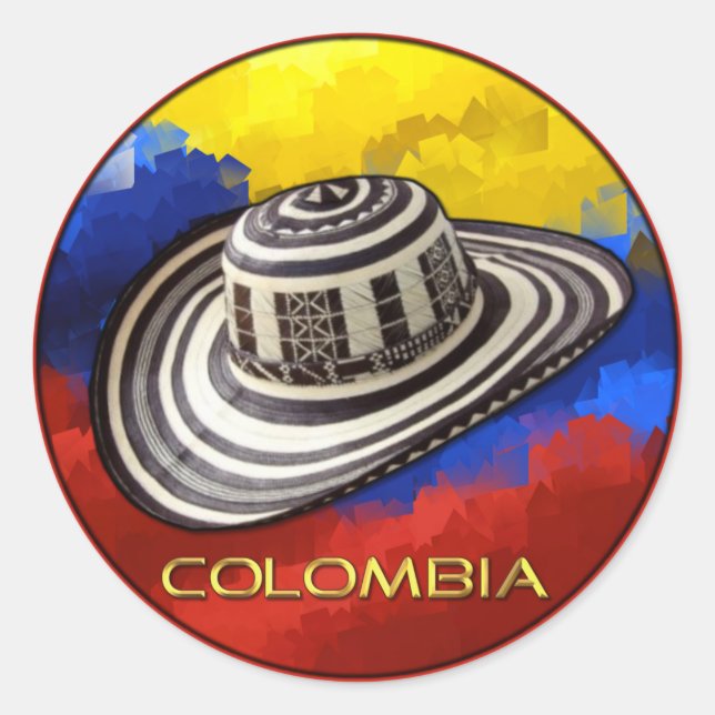 Sombrero Vueltiao Runder Aufkleber (Vorderseite)