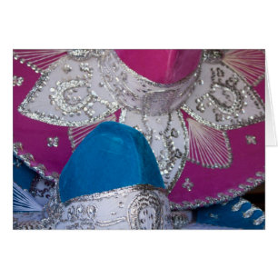 Sombreros bleus et roses