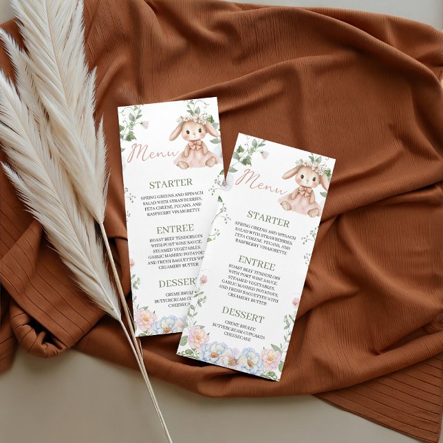 Some Bunny Baby Shower 4x9 Menu Card (Créateur téléchargé)