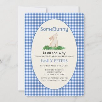Some Bunny Baby Shower Blau Einladung