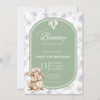 Some Bunny Birthday Invitation Bunny 1st Birthday
