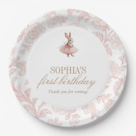 Some Bunny Birthday Pink Bunny Party Pappteller