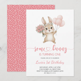  Some Bunny girl Birthday Party Einladung