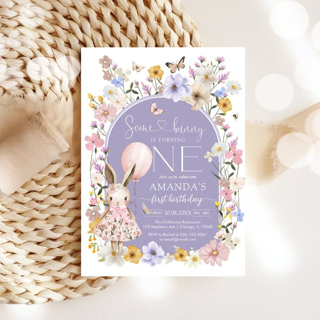 Some Bunny Is ONE First 1st Birthday Invitation Einladung (Von Creator hochgeladen)