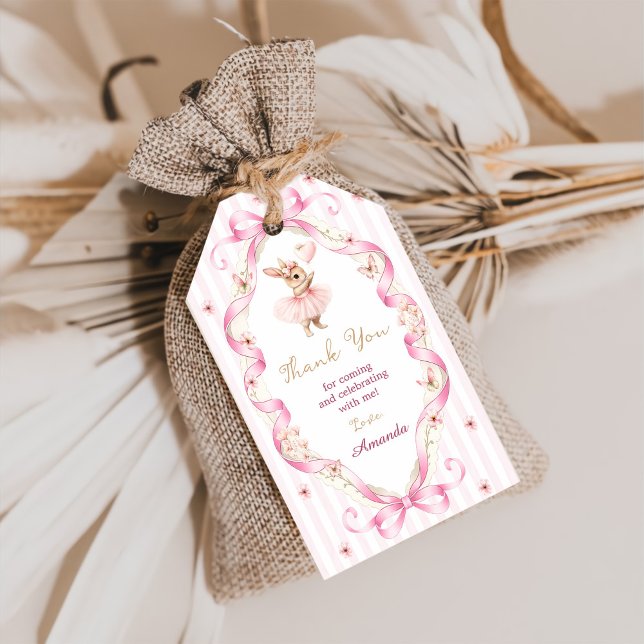 Some Bunny is One Pink Bow Gingham 1st Birthday Geschenkanhänger (Von Creator hochgeladen)