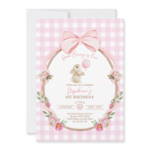 Some Bunny is One: Pink Bow Rabbit First Birthday 