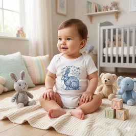 Some Bunny Liebt Mich Floral Blau Viktorianisch Vi Baby Strampler
