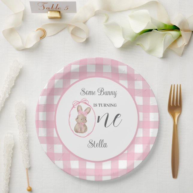 Some Bunny Paper Plate 1st Birthday Party Pappteller (Hochzeit)