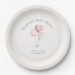Some Bunny Sweet Pink Baby Shower  Pappteller