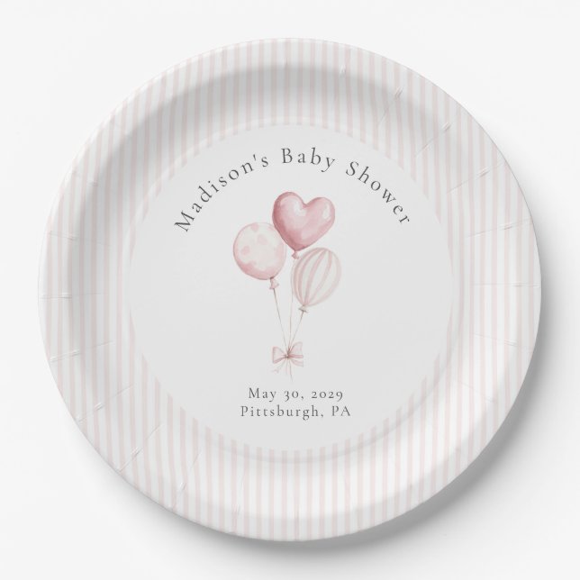 Some Bunny Sweet Pink Baby Shower  Pappteller (Vorderseite)