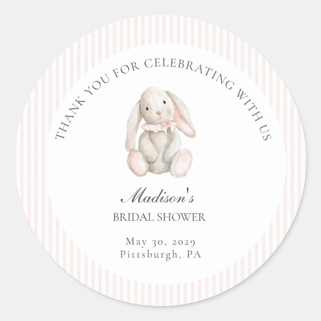 Some Bunny Sweet Pink Baby Shower  Runder Aufkleber (Vorderseite)