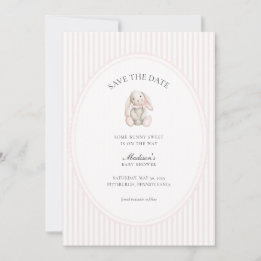 Some Bunny Sweet Pink Baby Shower Save the Date  Einladung