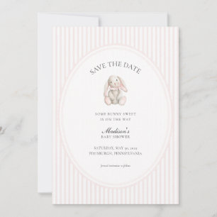 Some Bunny Sweet Pink Baby Shower Save the Date Einladung