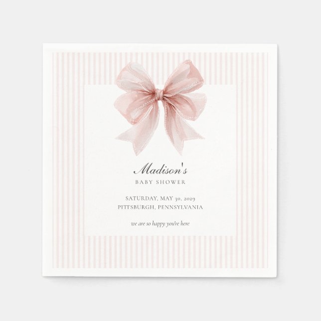 Some Bunny Sweet Pink Baby Shower  Serviette (Vorderseite)