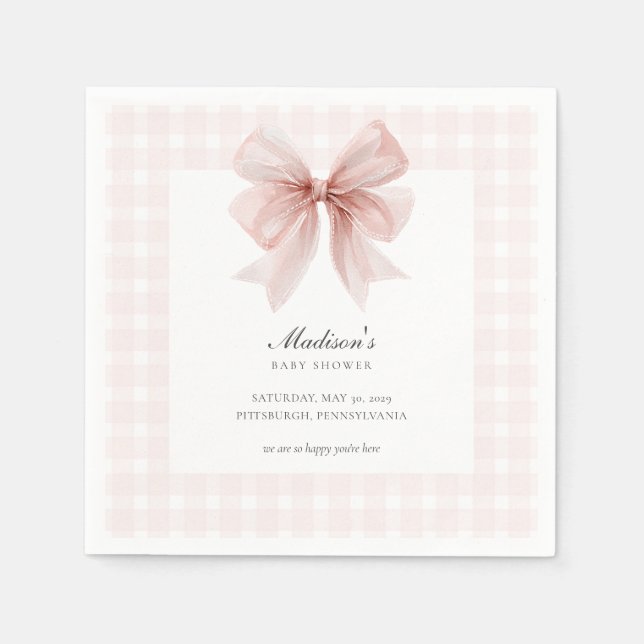 Some Bunny Sweet Pink Baby Shower  Serviette (Vorderseite)