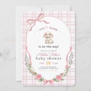 Some Bunny Wildflower Rosa Schleife Baby Shower Einladung