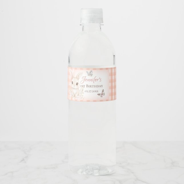 Some Bunny wird ein Jahr Wasserflaschenetiketten (Vorderseite)