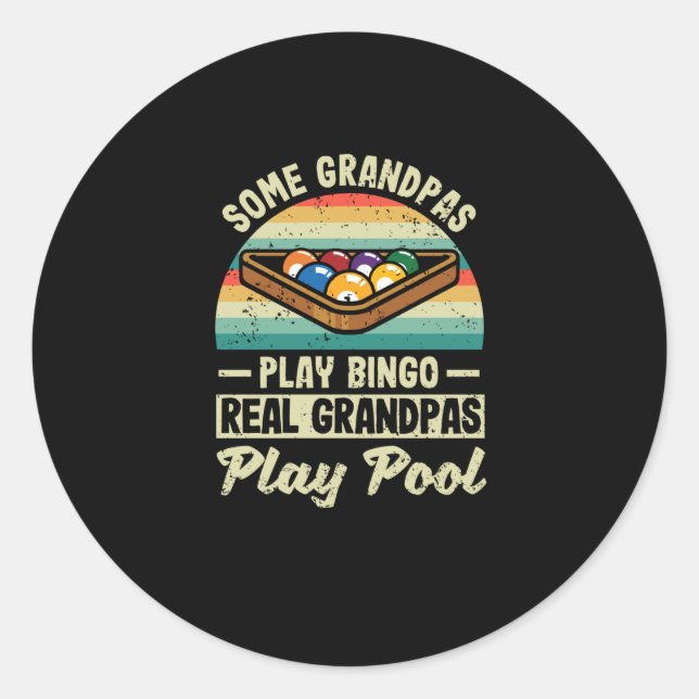 Some grandfathers play bingo pool billiards runder aufkleber (Vorderseite)