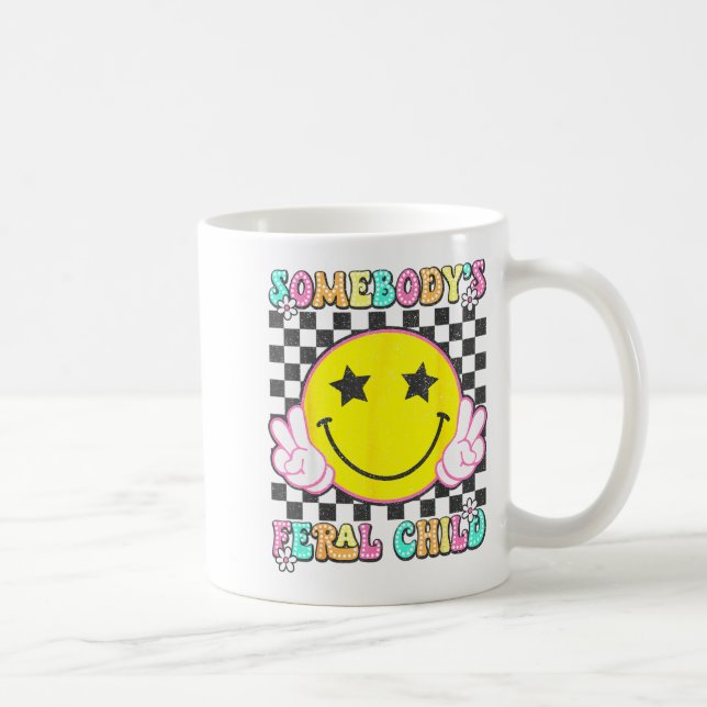Somebody's Feral Child Toddler Girl And Boy Funny  Kaffeetasse (Rechts)