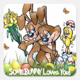 Somebsonnige Lieben Sie - Ostern Quadratischer Aufkleber