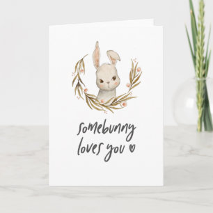 Somebsonnige Lieben Sie Sweet Rabbit Valentines Karte