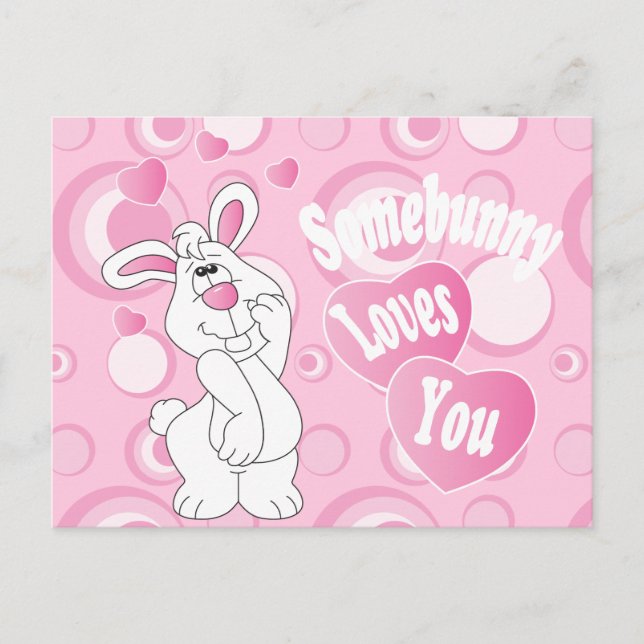 Somebunny Liebe You Bunny Postkarte (Vorderseite)