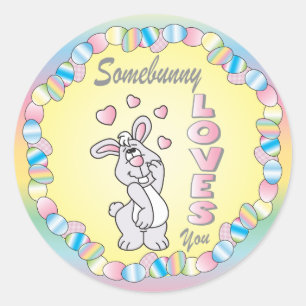 Somebunny Liebe You Ostersonne Runder Aufkleber