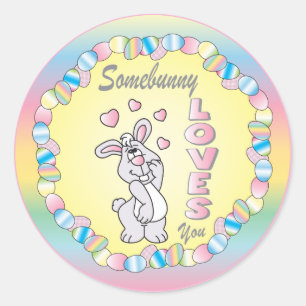 Somebunny 🐰 Lieben - Ostern Runder Aufkleber