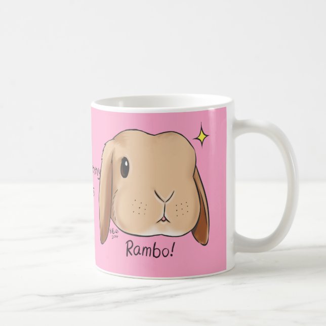 Somebunny Lieben Sie Tassen-Rosa Kaffeetasse (Rechts)