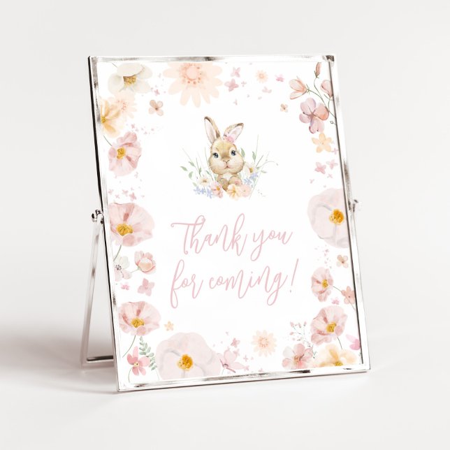 Somebunny Rabbit Baby Shower Vielen Dank für Ihr K Poster (Rabbit Somebunny Baby Shower Thank you for Coming Sign)