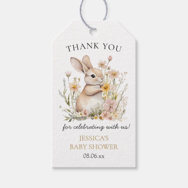 Somebunny Special Wildblumen Frühjahrsdusche Geschenkanhänger (Vorderseite)