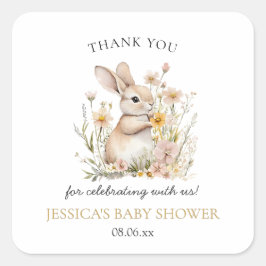 Somebunny Special Wildblumen Frühjahrsdusche Quadratischer Aufkleber