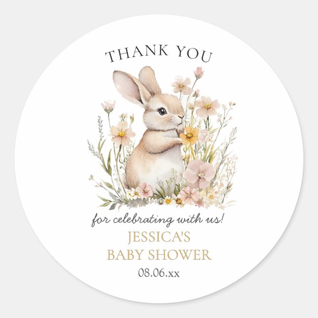 Somebunny Special Wildblumen Frühjahrsdusche Runder Aufkleber (Vorderseite)
