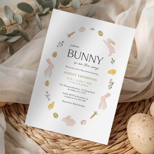 Somebunny Spring Easter Baby Shower Einladung (Von Creator hochgeladen)