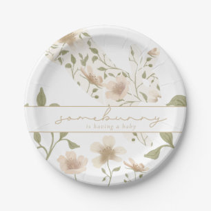 Somebunny Spring Oaster Floral Baby Dusche Pappteller