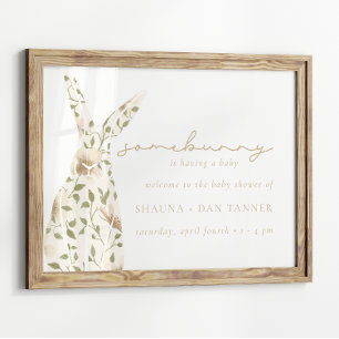 Somebunny Spring Oaster Floral Baby Dusche Poster