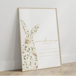 Somebunny Spring Oaster Floral Baby Dusche Poster