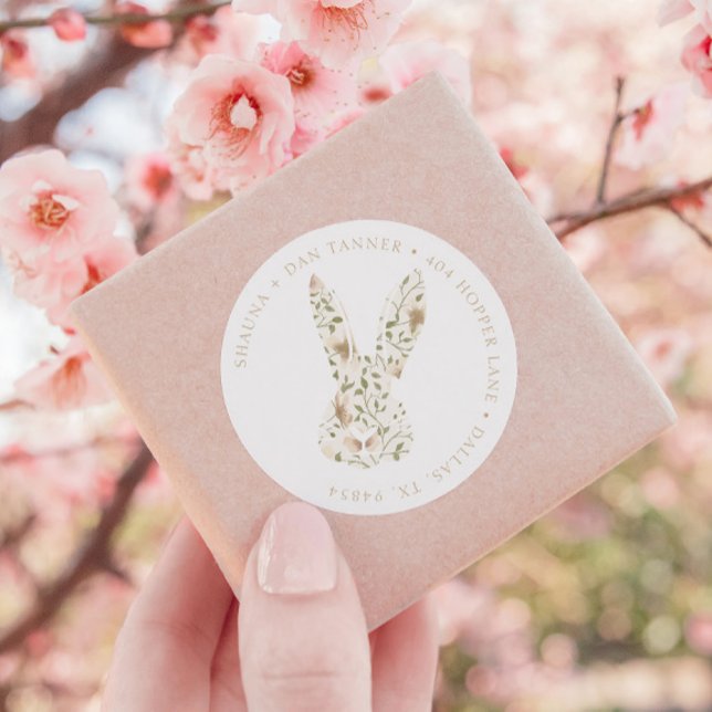 Somebunny Spring Osterblume Rücksendeadresse Runder Aufkleber (Von Creator hochgeladen)