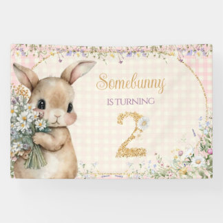 Somebunny wird 2 Geburtstagsbanner Banner