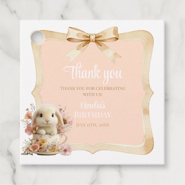 Somebunny wird Eins Favoritentags Geschenkanhänger (Vorderseite)