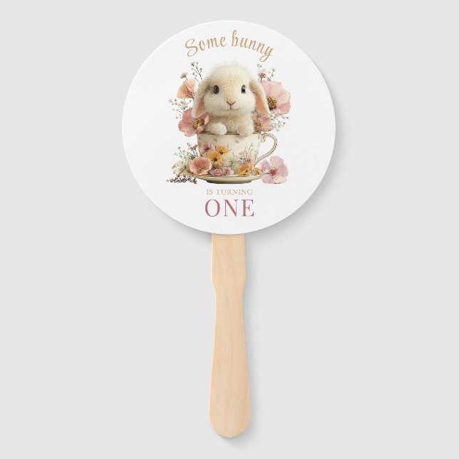 Somebunny wird eins Handheld Party Fächer (Vorderseite)