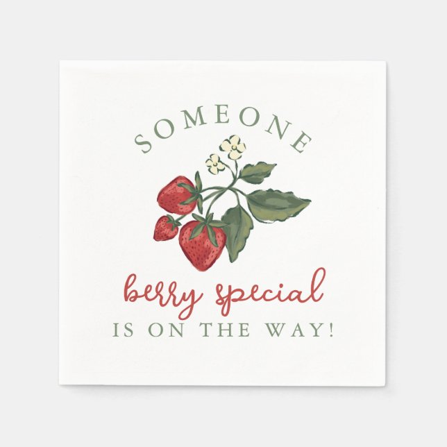 Someone Berry Special Baby Shower Napkin Serviette (Vorderseite)